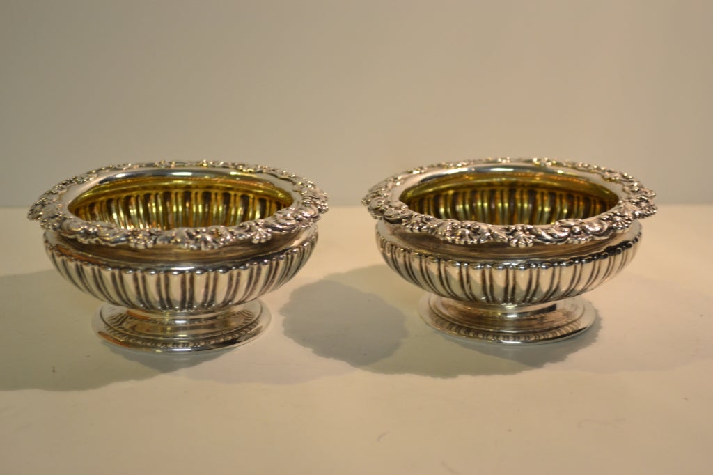 pair of sterling salt dishes made by Paul Storr