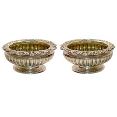 Antique pair of sterling salt dishes made by Paul Storr
