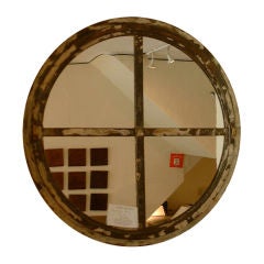 Antique Circular Iron Mirrored Window