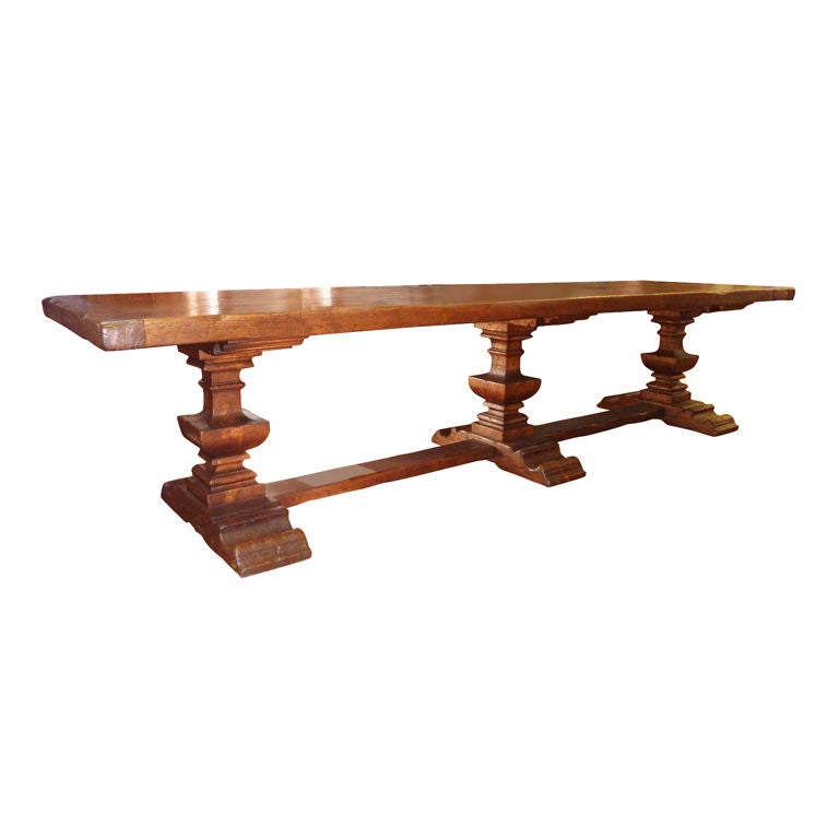 Italian Style Chestnut Monastery Table For Sale