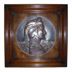 Framed Copper Plaque depicting Dante Alighieri by Georg Klimt