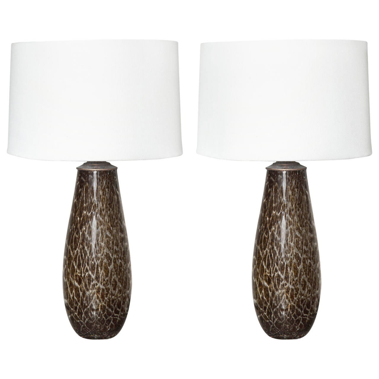 Pair of" Leopard" Murano Glass
