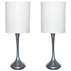 Pair of Laurel Nickel Lamps