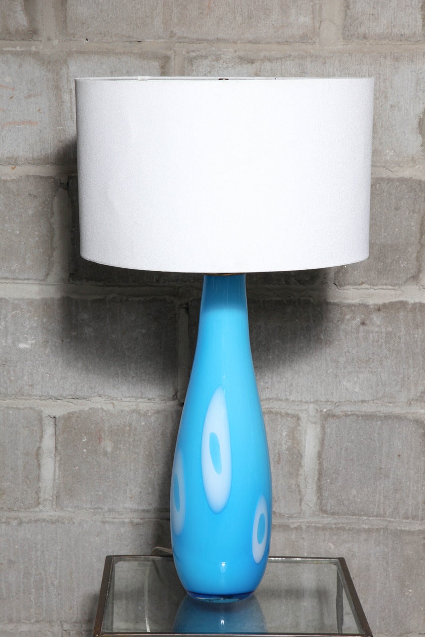 Pair of Turquoise Murano Table Lamps 1