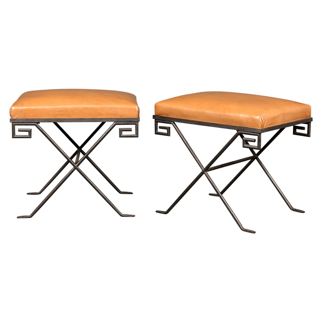 Pair of Jean Michel Frank Stools For Sale