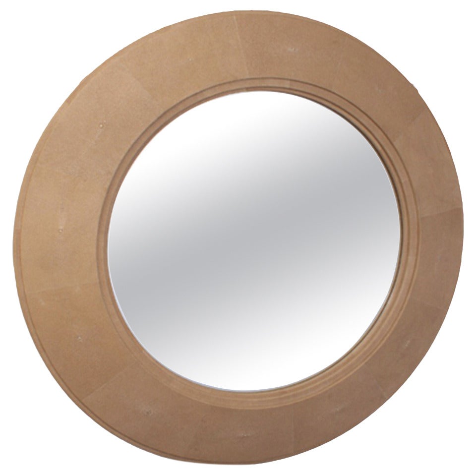 Ciancimino Circular Shagreen Mirror For Sale