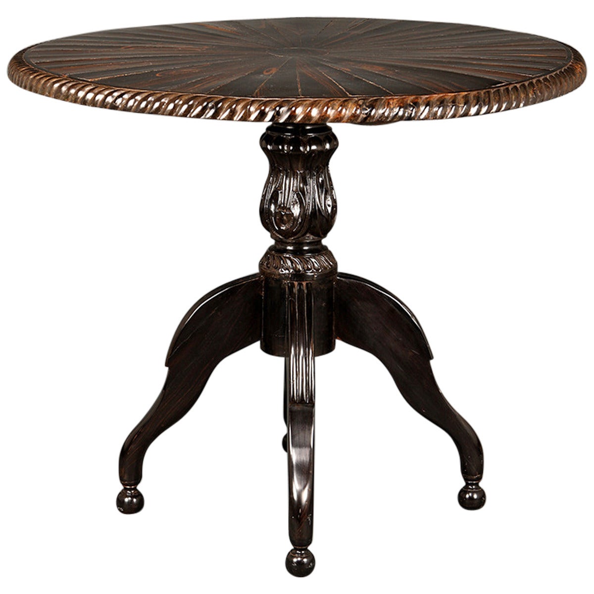 Calamander Ebony Round Table For Sale