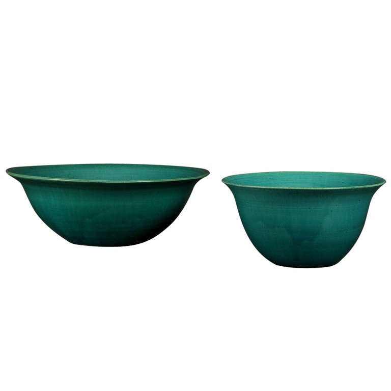 Pair of Turquoise Bowls For Sale