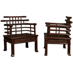 Pair of Art Deco Chinese Chairs