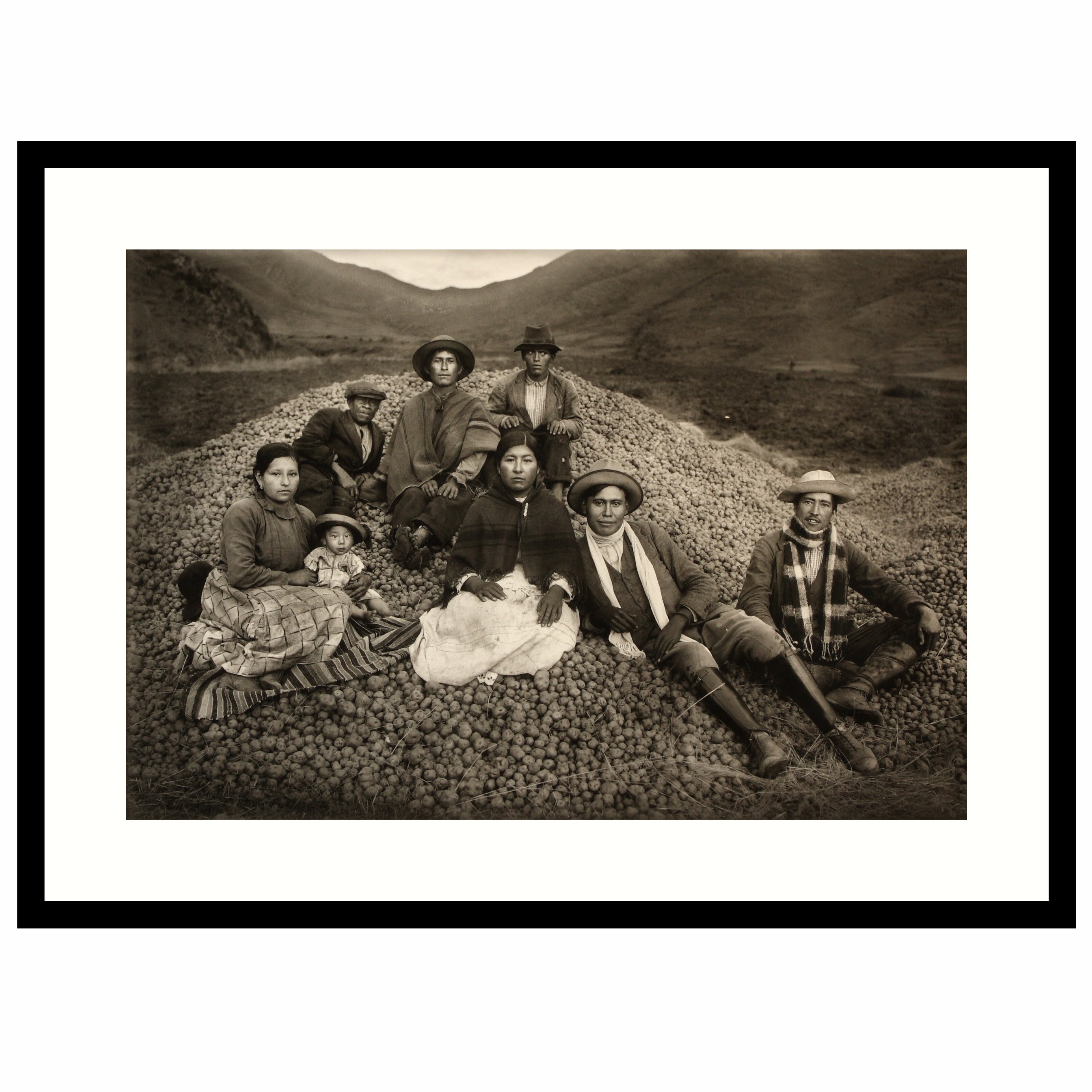 'Ezequiel Arce Family with Potato Harvest' by Martin Chambi For Sale