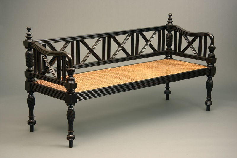 An ebony bench from Ceylon, Srilanka