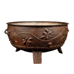 Antique A Chinese Cast Iron Cauldron