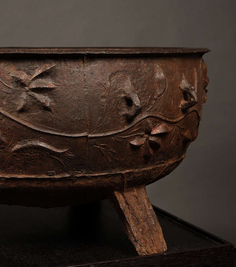 antique cast iron cauldron