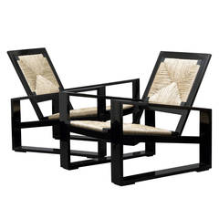 Black Lacquered JC Chairs by Ciancimino