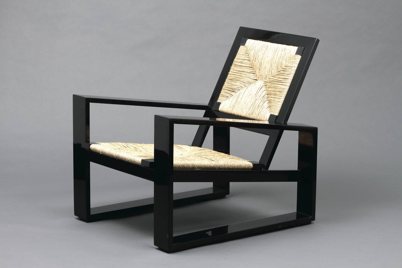 British Black Lacquered JC Chairs by Ciancimino