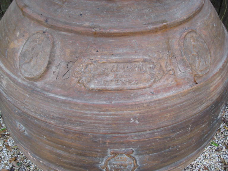 Italian Tuscan Olive Jar Dated 1861