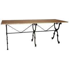 Large French Marble Top Bistrot Table