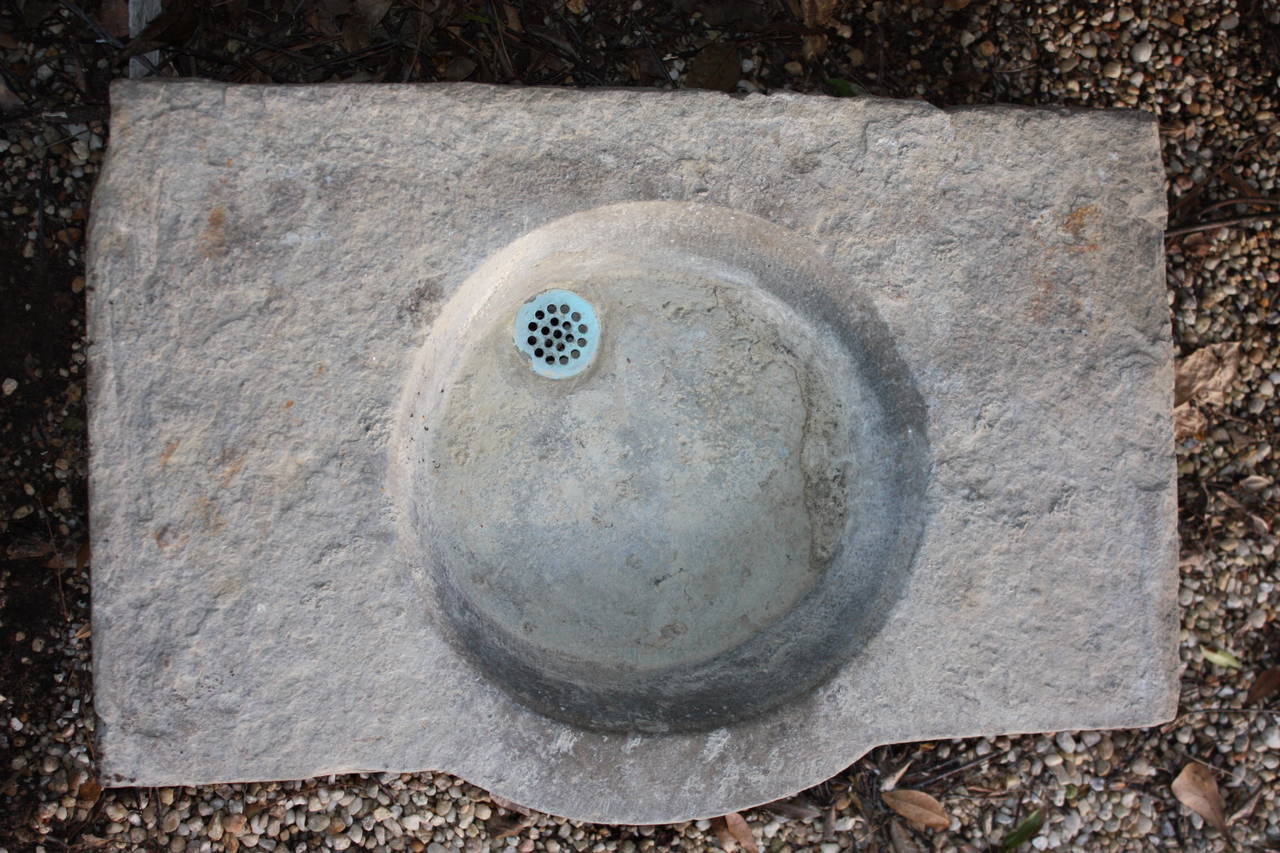 19th Century French Farmhouse Limestone Sink