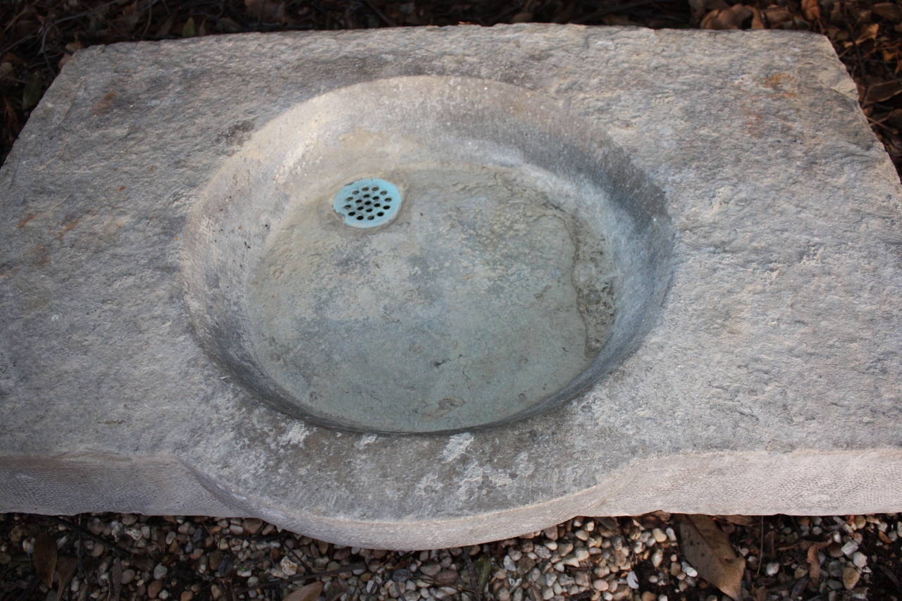 French Farmhouse Limestone Sink 3