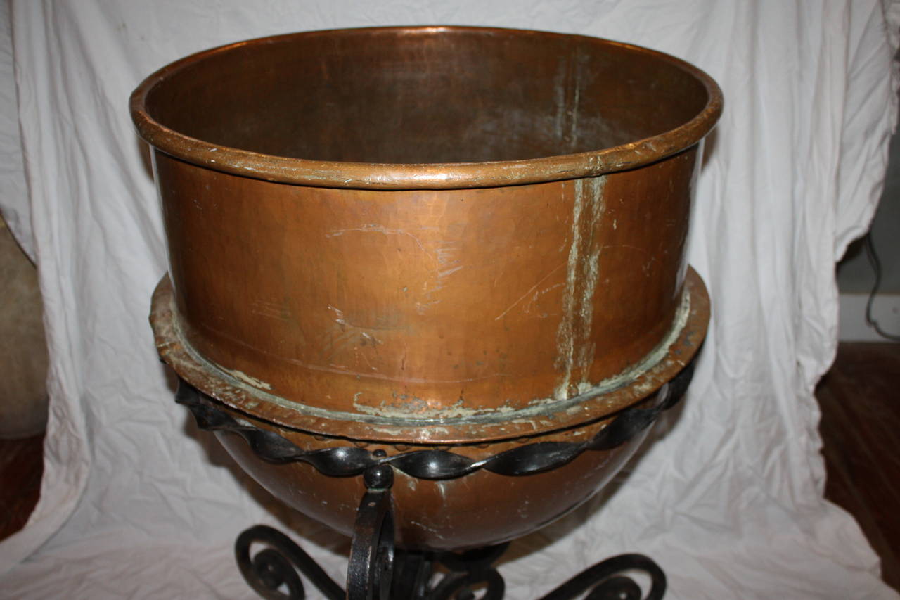 20th Century Copper Pot on Stand