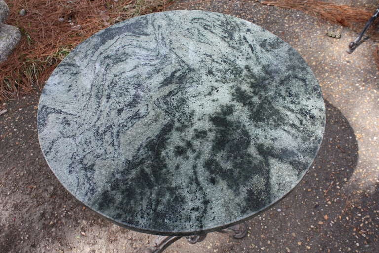 19th Century French Marble Top Bistro Table In Excellent Condition In Fairhope, AL
