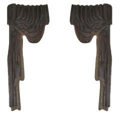Pair Carved Curtains