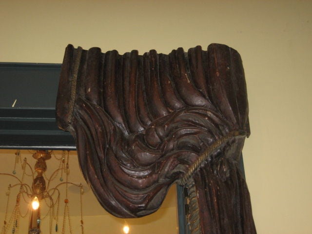 19th Century Pair Carved Curtains