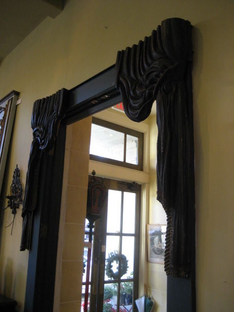 Wood Pair Carved Curtains