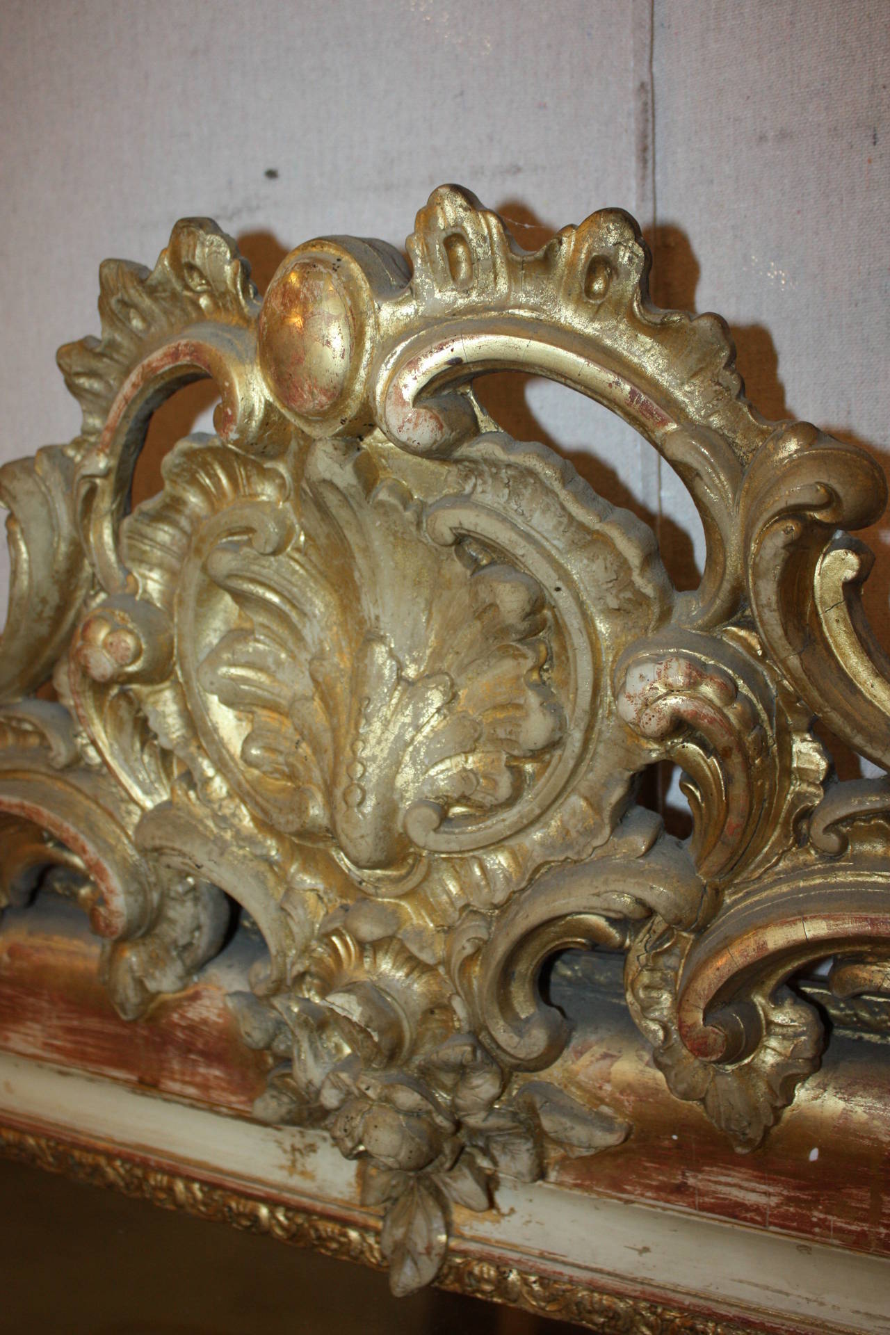 Gilded French Mirror with Cartouche 3