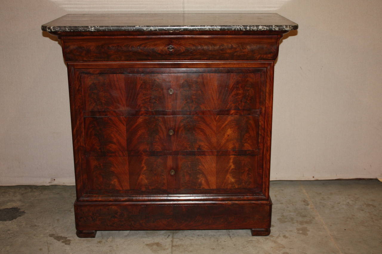 French Louis Philippe Commode with Marble Top In Excellent Condition In Fairhope, AL