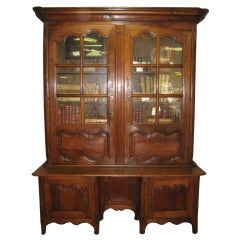 Early 19th Century French Cherry Bibliotheque with Writing Desk