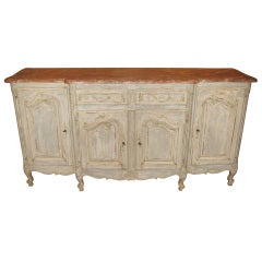 Late 19th Century French Painted Buffet with Faux Marble Top