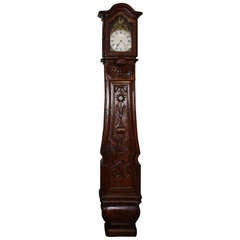 French Walnut 19th Century Tall Case Clock