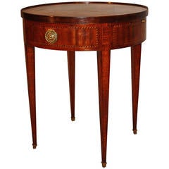 19th Century French Marquetry Top Bouillotte Table