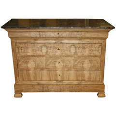 Bleached French Walnut Louise Philippe Commode With Marble Top