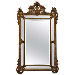 Early 19th Century French Double-Pained Gold Gilt Mirror