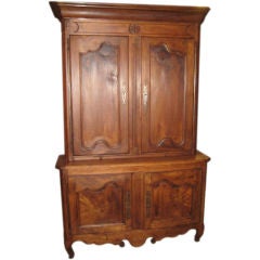 French Walnut Buffet deux corps