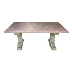 Antique French Stone Outdoor Table