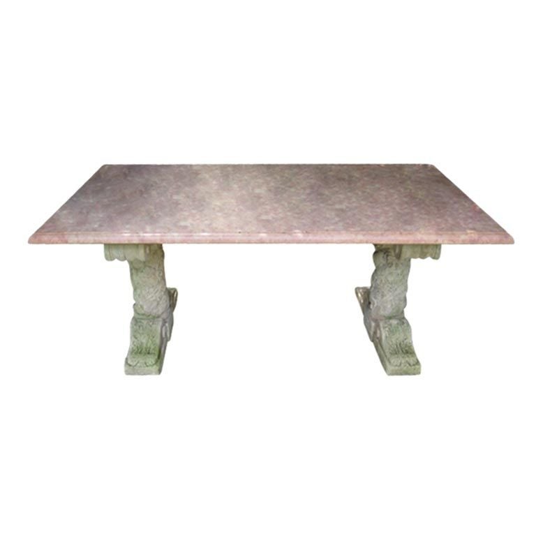 French Stone Outdoor Table at 1stDibs