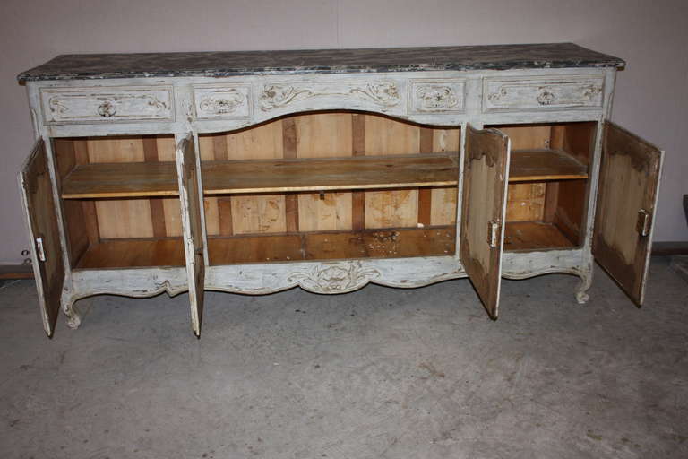 Late 19th Century French Painted Buffet with Faux Marble Top 3