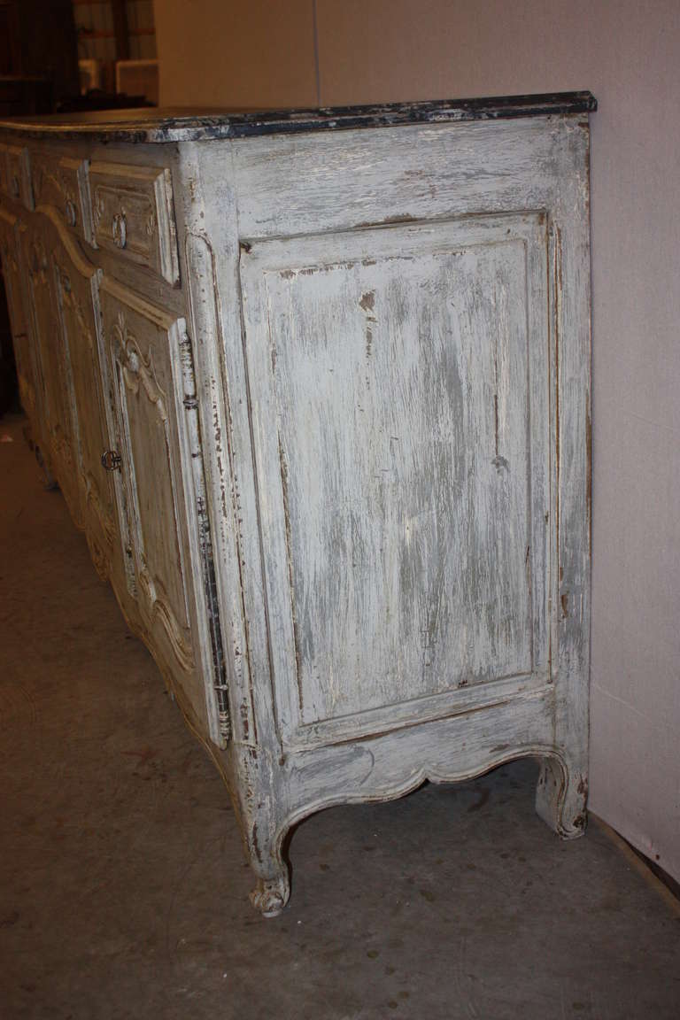 Late 19th Century French Painted Buffet with Faux Marble Top 5