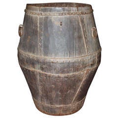 18th Century Italian Iron Riveted Olive Jar