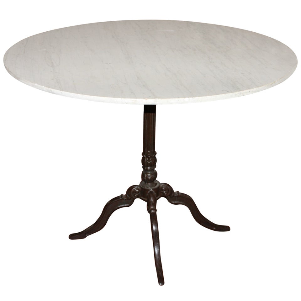 Italian Marble top Bistro Table from the Mid 19th Century