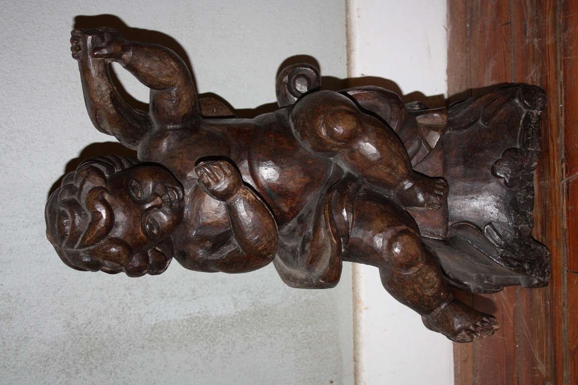 18th Century Italian Carved Cherub Statue "Putti"