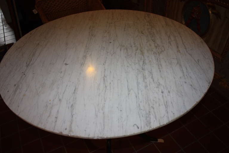 Iron Italian Marble top Bistro Table from the Mid 19th Century