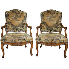 Pair of Early 19th Century French Walnut Armchairs