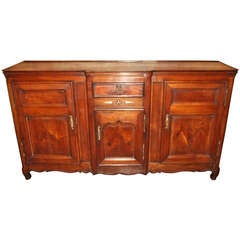 19th Century French Walnut Buffet with Ivory Inlay
