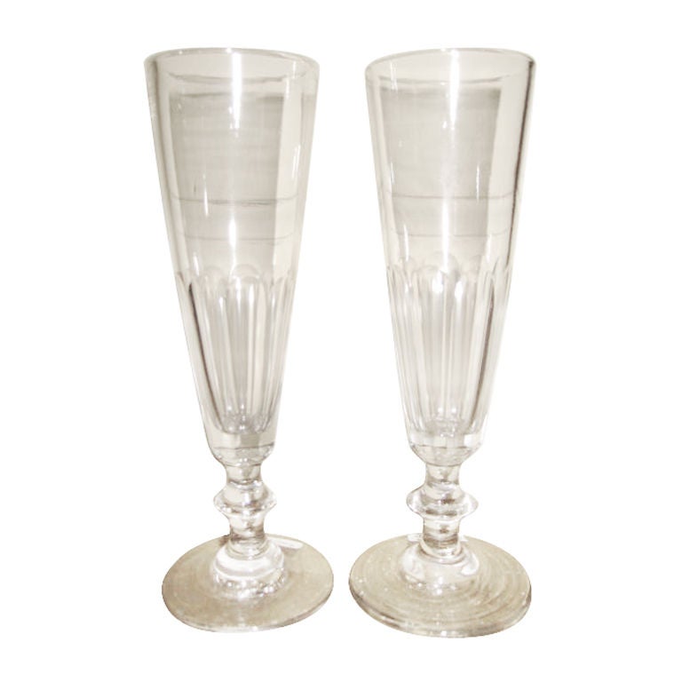 French Hand Blown Champagne Glasses 1