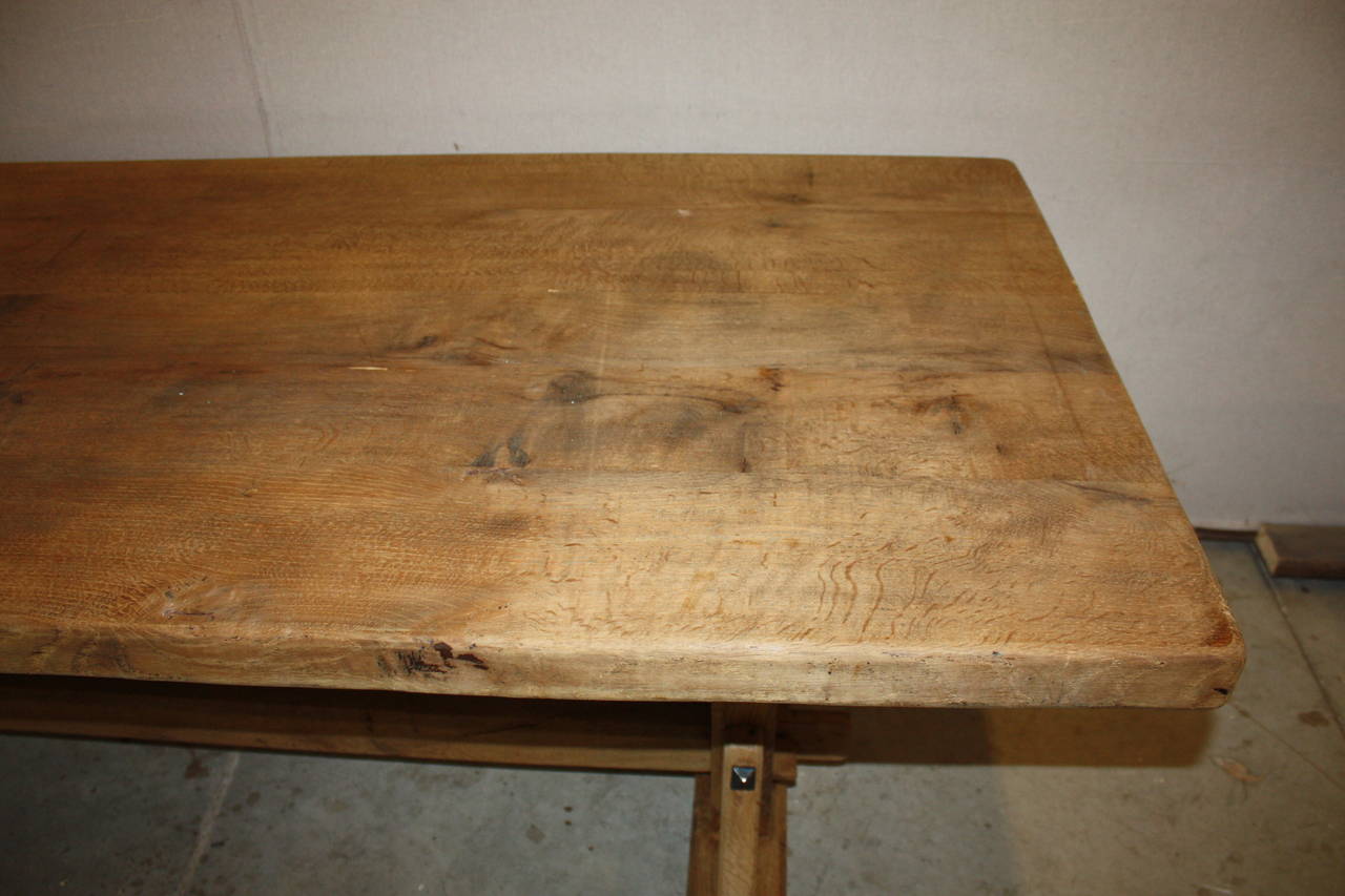 19th Century French Oak Trestle Table 2