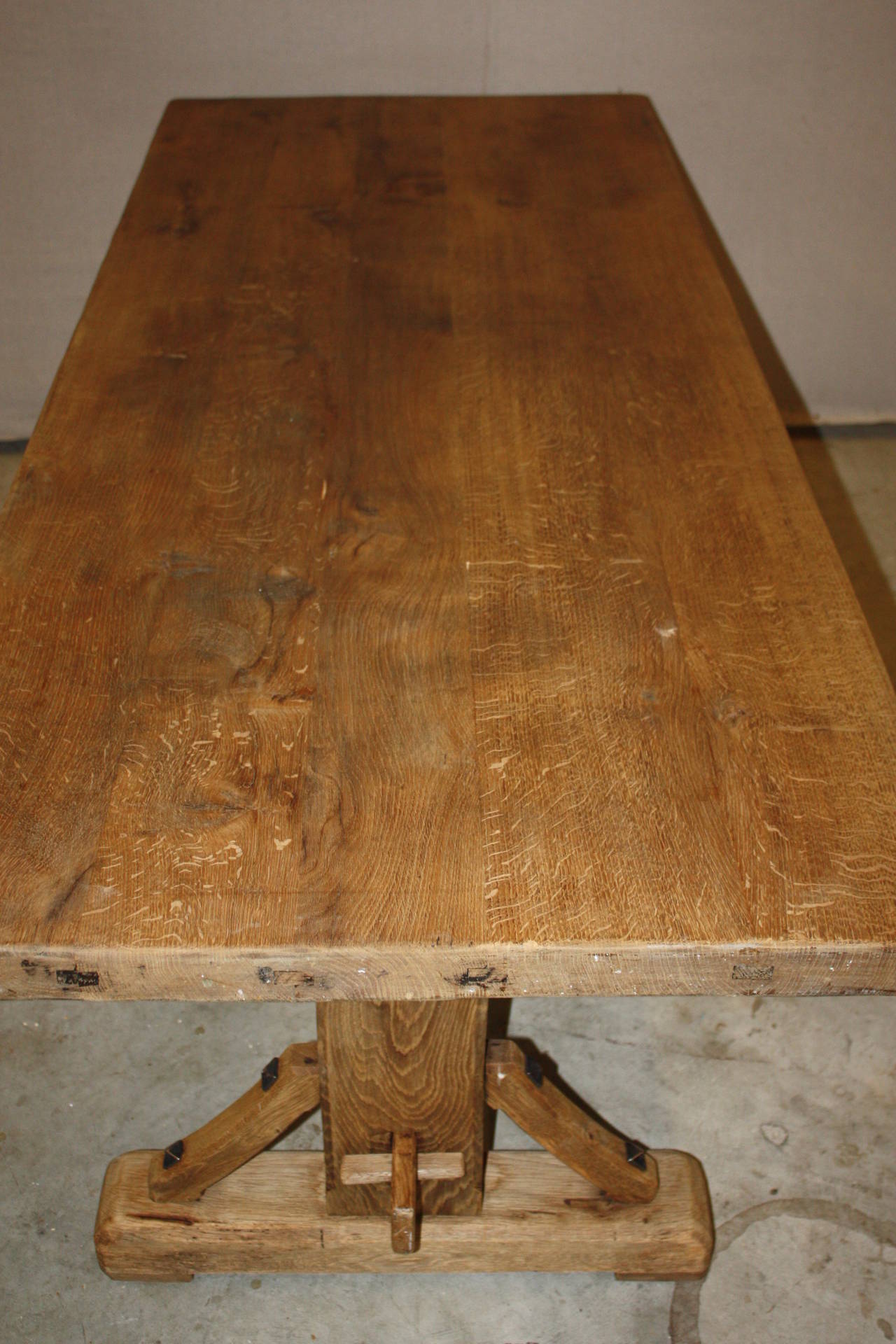 19th Century French Oak Trestle Table 4
